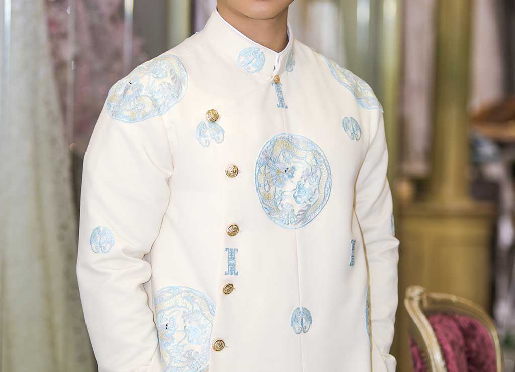 Áo dài nam: Dịch vụ May Đo & Bán Áo Dài Cách Tân, truyền thống Thiết Kế Theo Yêu Cầu Tại Asoen Bridal